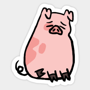 Cute Piggy Being Melancholic Sticker